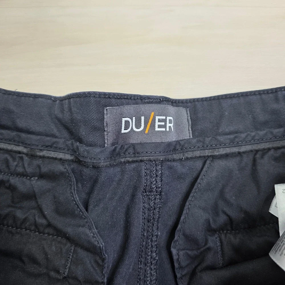 DUER Men's Live Free Adventure Pant Black Slim Tapered 31x32 Gusseted Crotch